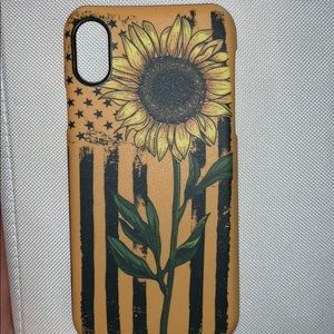 iPhone X Sunflower American Flag case
